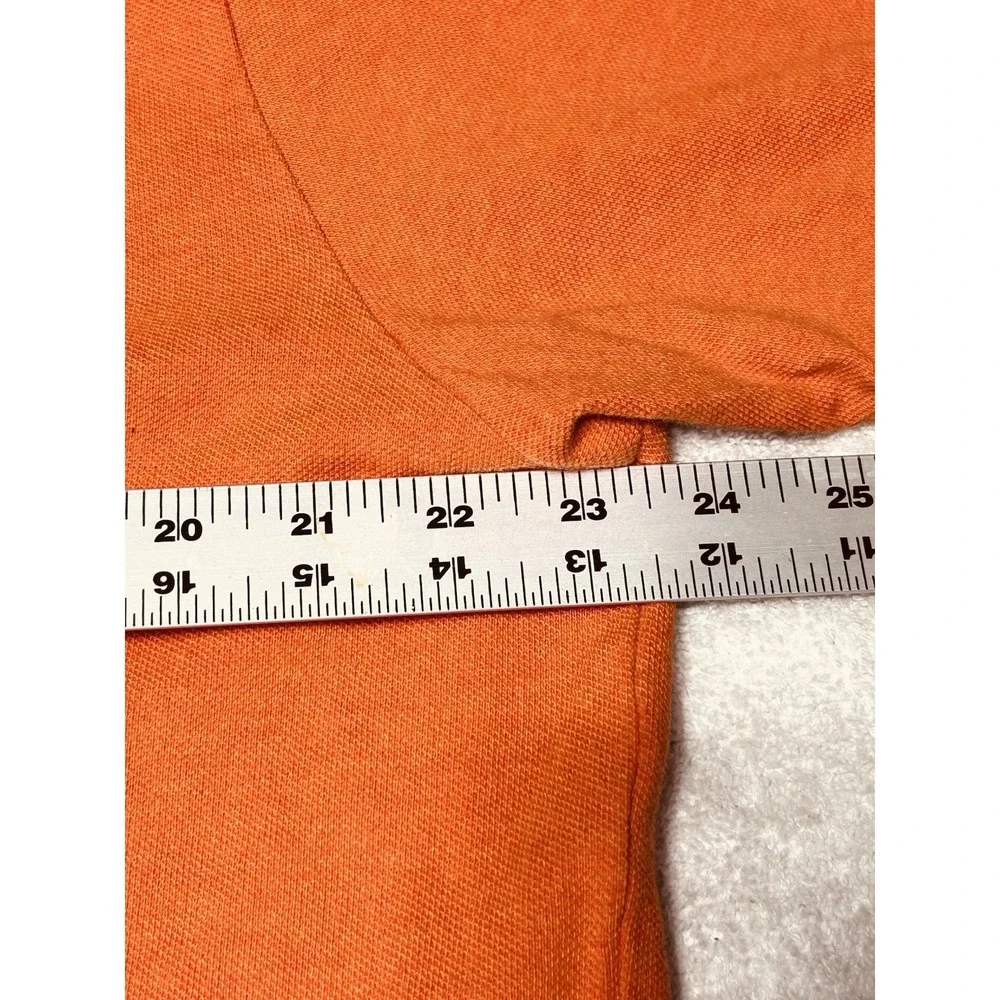 Polo Ralph Lauren Mesh Knit Polo Shirt Mens XL Orange Short Sleeve Green Pony